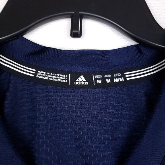 Adidas blue and white mesh long football jersey M - Picture 4 of 7